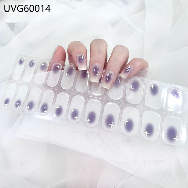 UV gel nail sticker semi-cured