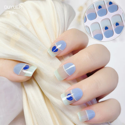 Semicured UV gel nail sticker kit