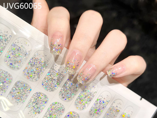 UV gel nail sticker semi-cured