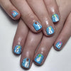 Colorful snowman manicure