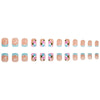 Pink and blue jumping color French press on nail
