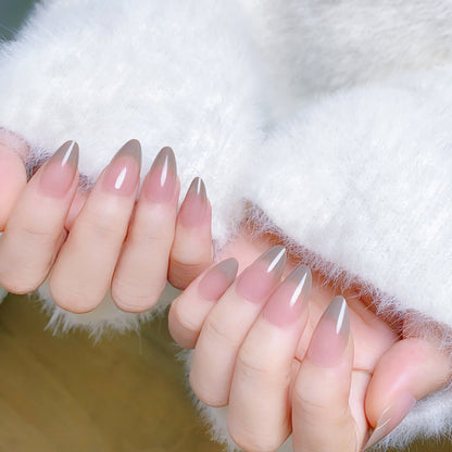 Nude Powder Gradient French Nail Enhancement