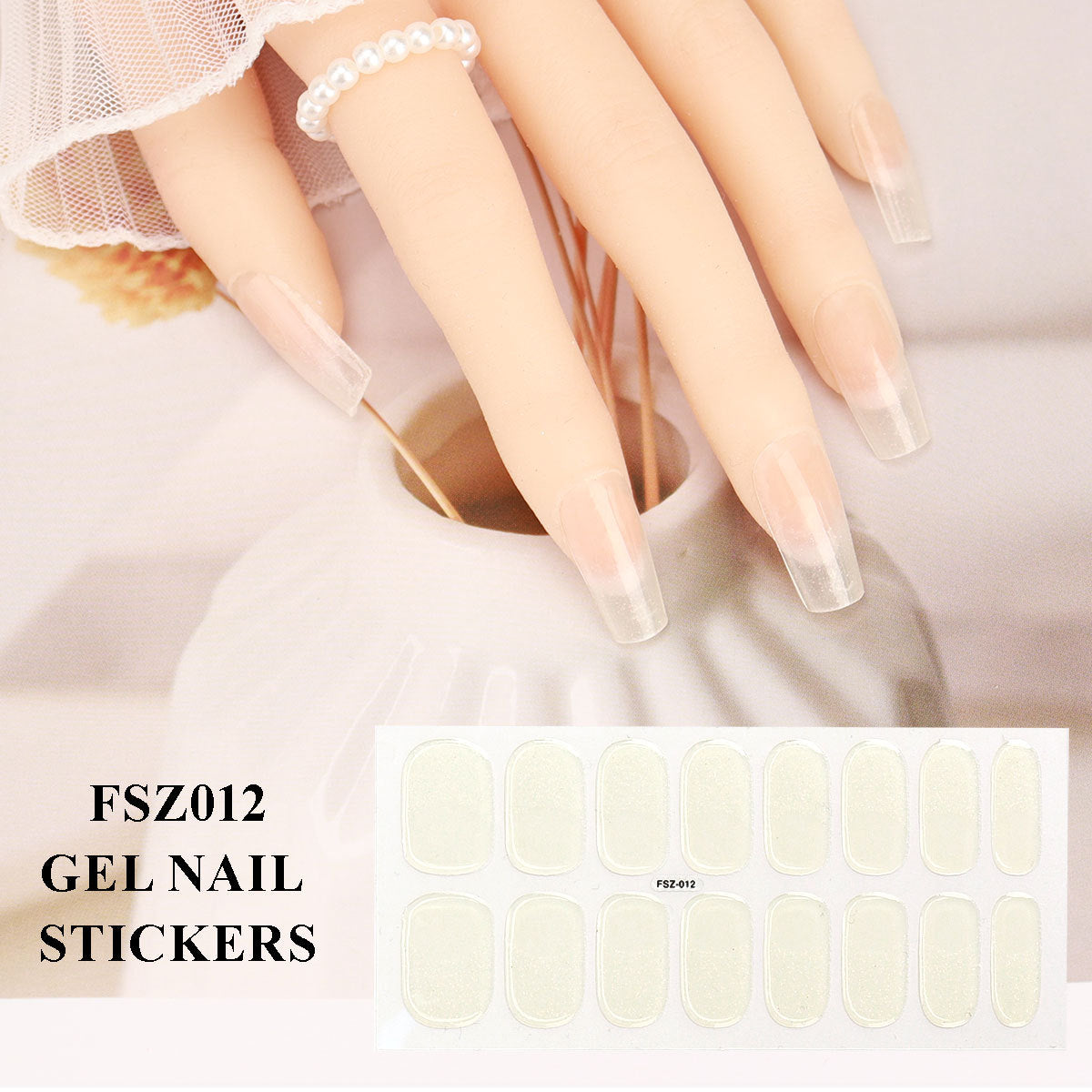 Semicured UV gel nail sticker kit French