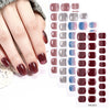 26 finger solid color cat eye no-bake manicure sticker