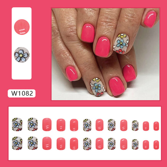 Cute Sparkling Pink Fresh Nail Enhancement