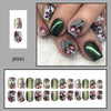 24pcs/Set Press On Nails JB985 green cat eye
