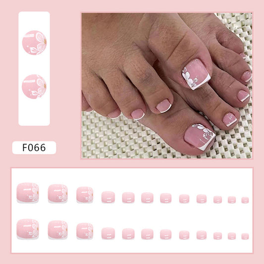 Diamond sparkle ins-style fake nails pedicure F066