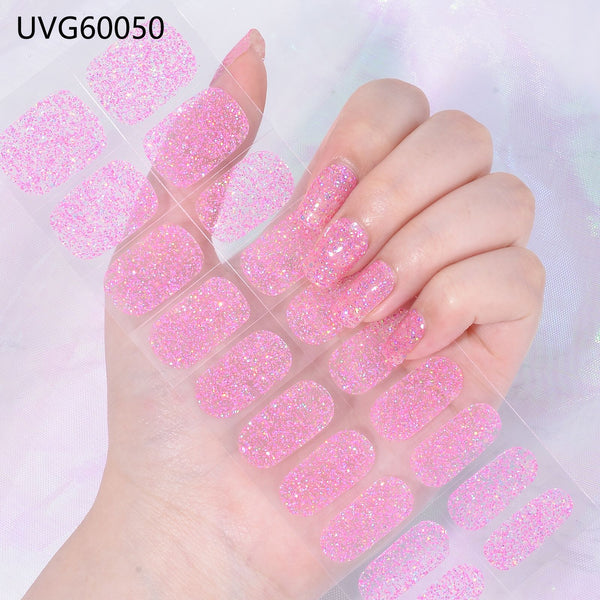 UV gel nail sticker semi-cured