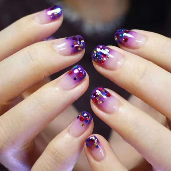Color sugar sequins purple ombre