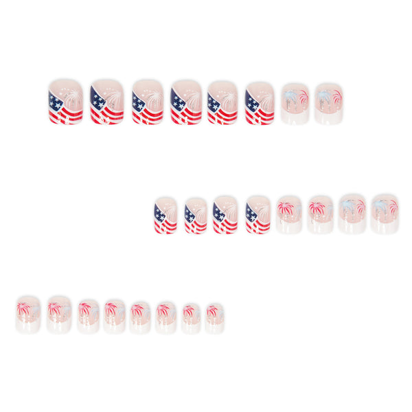 Red and blue color scheme American flag