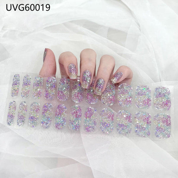 UV gel nail sticker semi-cured