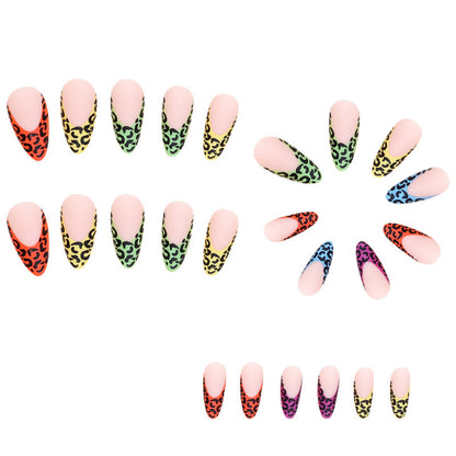 Colorful leopard nail plate