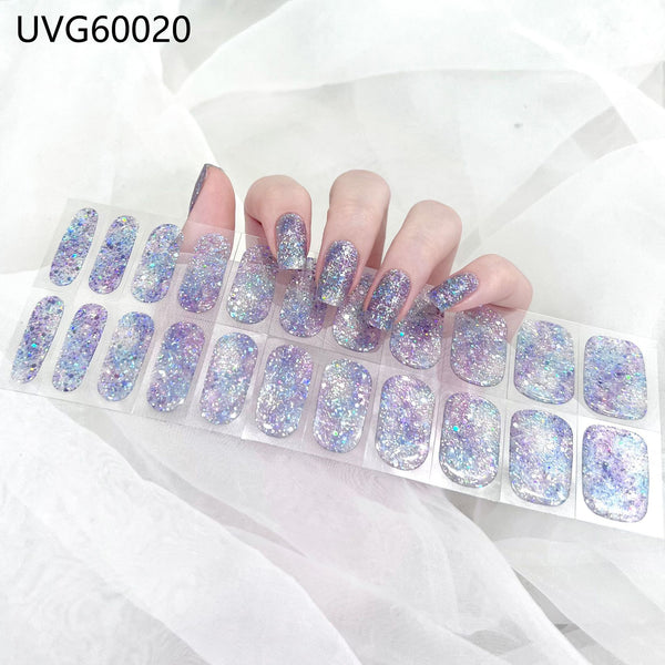 UV gel nail sticker semi-cured