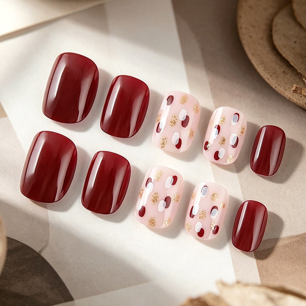 Burgundy polka dot