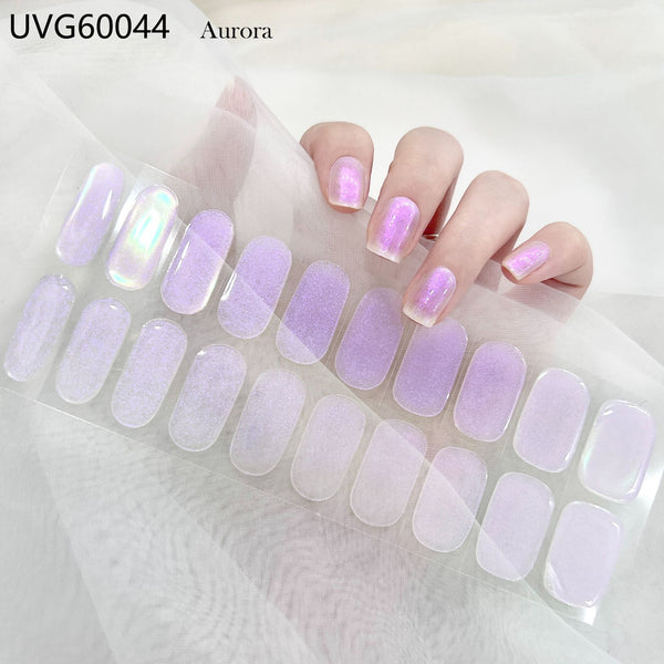 UV gel nail sticker semi-cured
