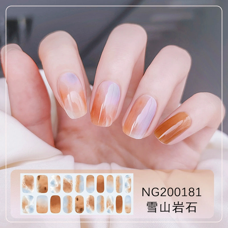 Semicured UV gel nail sticker kit