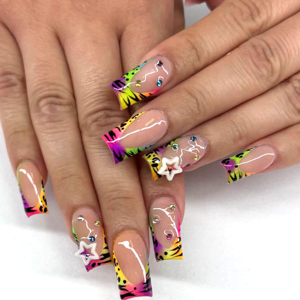 French zebra pattern white star