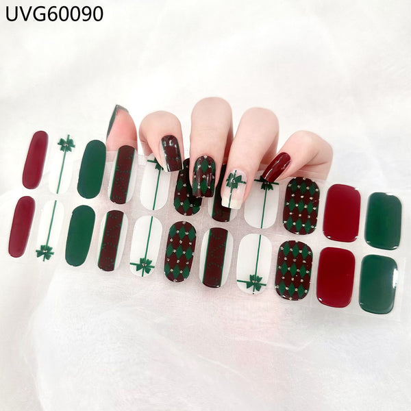 UV gel nail sticker semi-cured