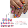 Colored Flowers Short Square