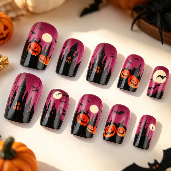 Black Purple Castle Pumpkin
