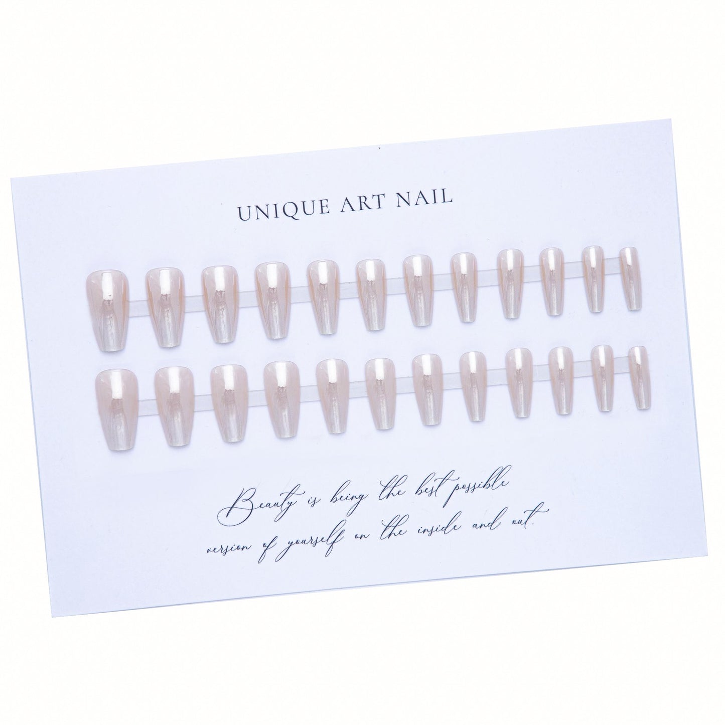 Aurora pearl white fake nail