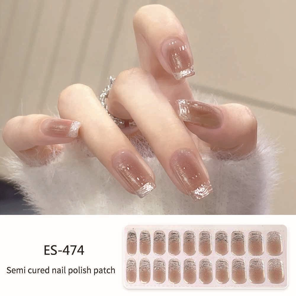 Semicured UV gel nail sticker kit