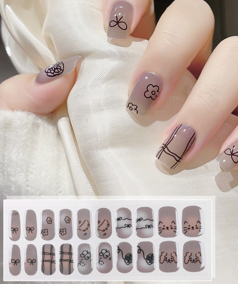 Semicured UV gel nail sticker kit