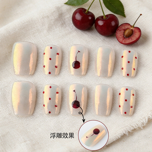 30 pieces cherry polka dots