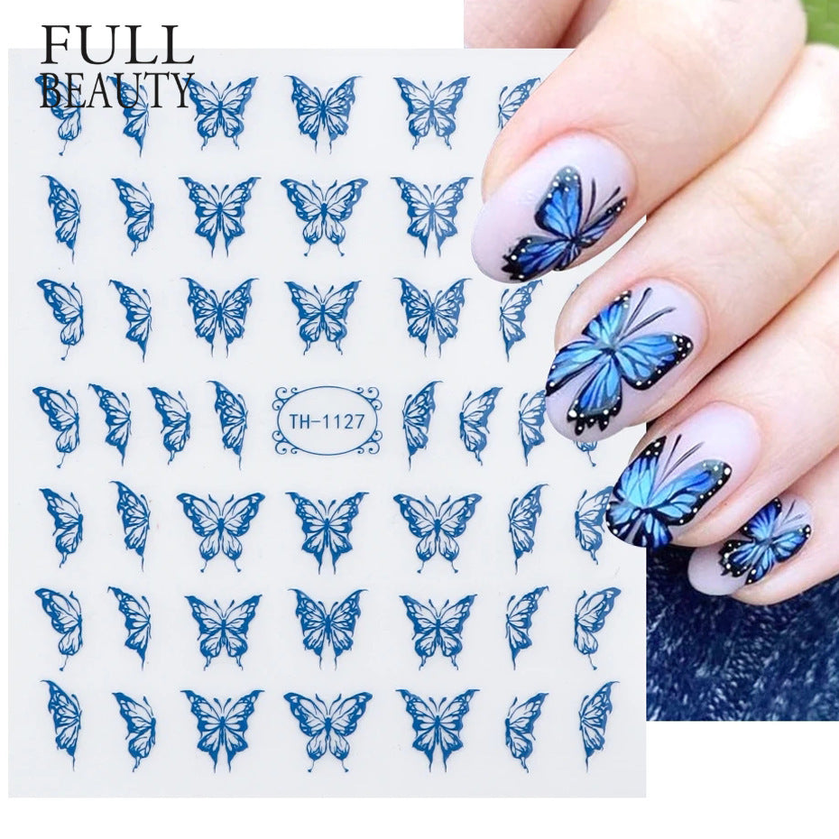 Color Butterfly Adhesive Nail Sticker