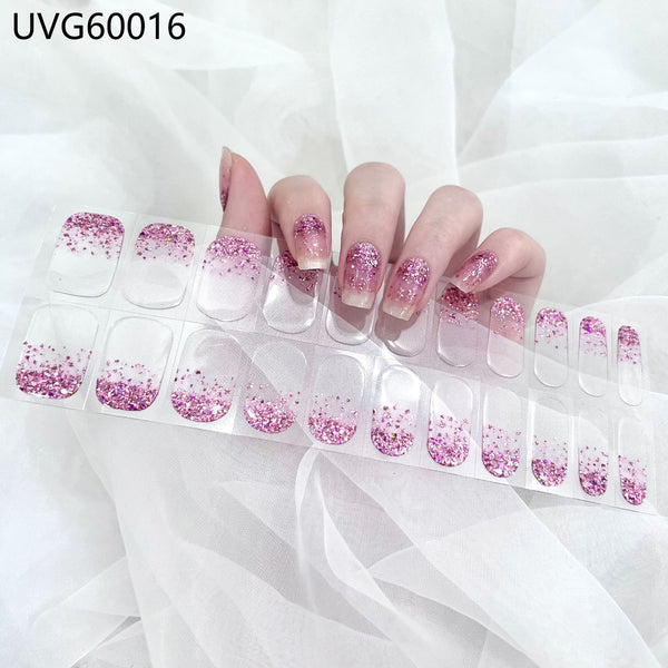 UV gel nail sticker semi-cured