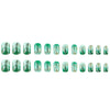 Green gradual jade flower nail art piece