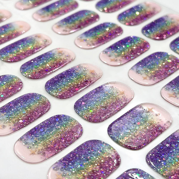 UV gel nail sticker semi-cured