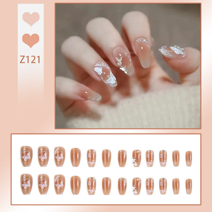 3D Butterfly Pearl False Nail