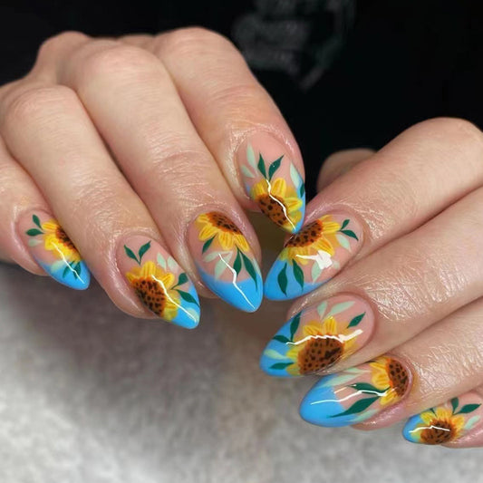 Sunflower Flower Wearing Nail Panel