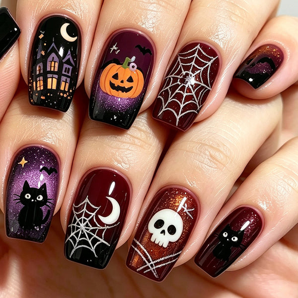 Dark Halloween Press on Nails