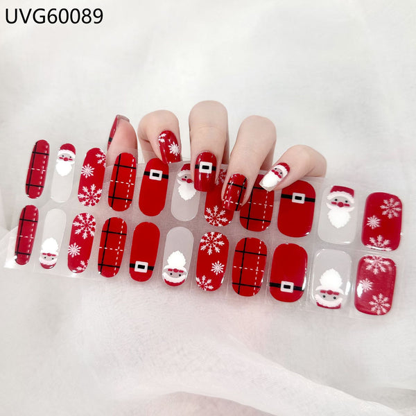 UV gel nail sticker semi-cured