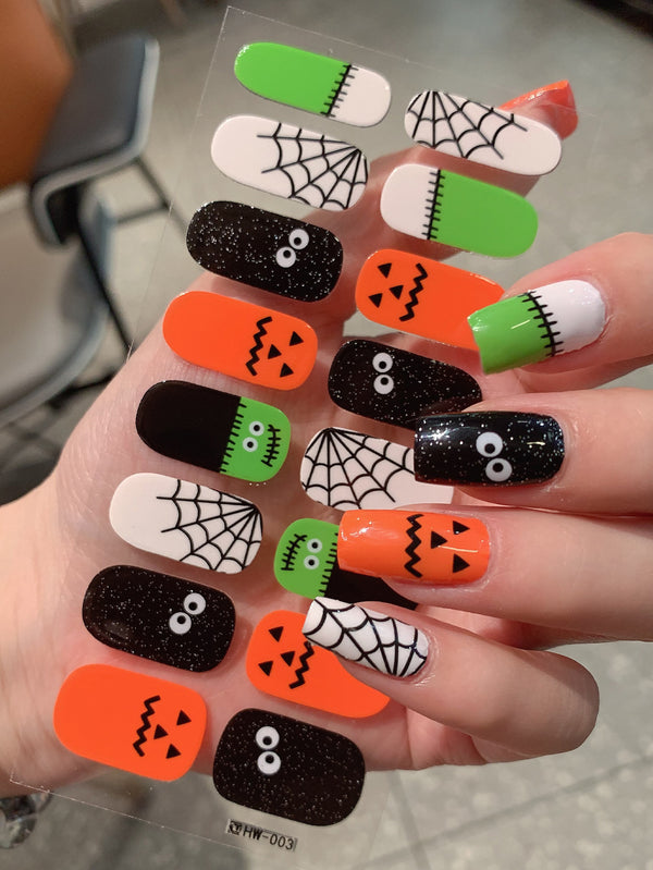 Halloween new nail wraps full stickers