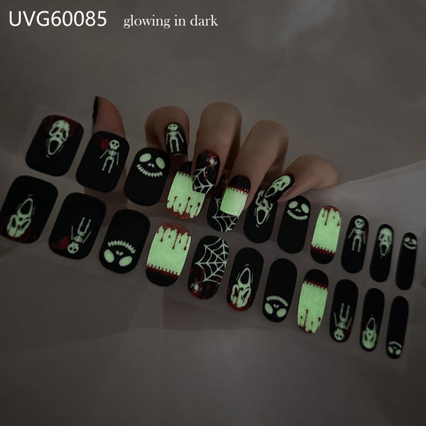 UV gel nail sticker semi-cured