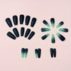 12 Sizes-24 Pcs Press On Nails Green
