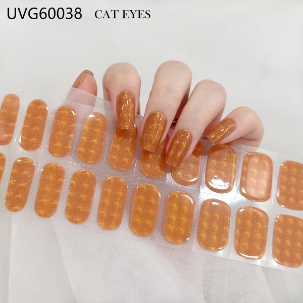 UV gel nail sticker semi-cured