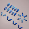 Ice blue iris butterfly press on nail