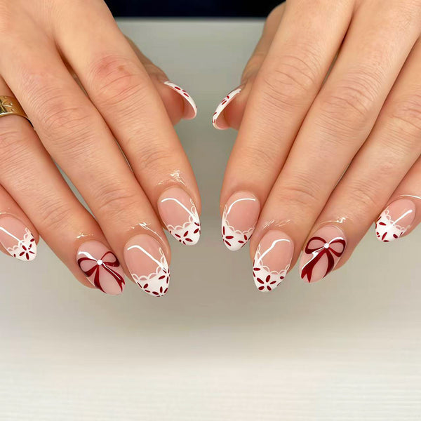 30 pieces red velvet French bow