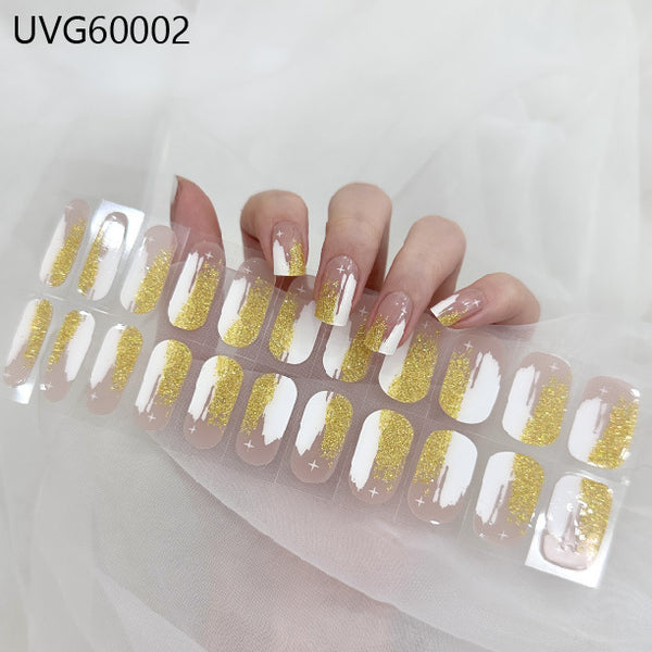 UV gel nail sticker semi-cured