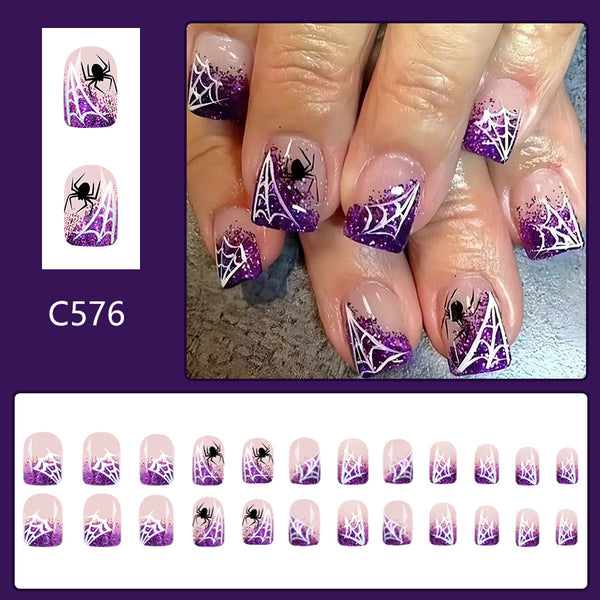 Halloween glitter white spider