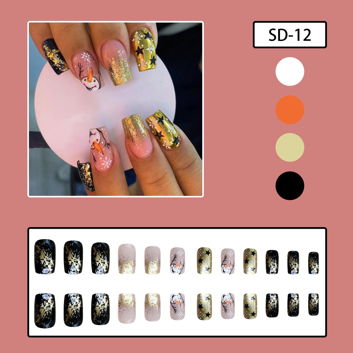 24pcs/Set Press On Nails