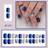 Dark blue plaid pumpkin hand-painted press ons