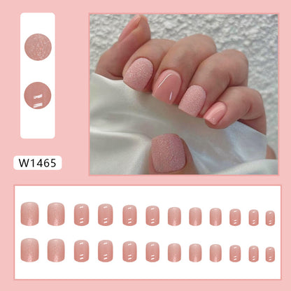 Flash Aurora Naked Pink Square fake nails