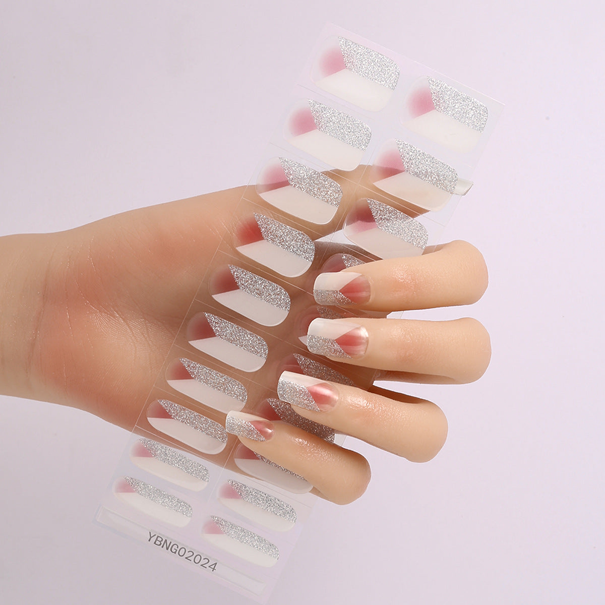 Semicured UV gel nail sticker kit