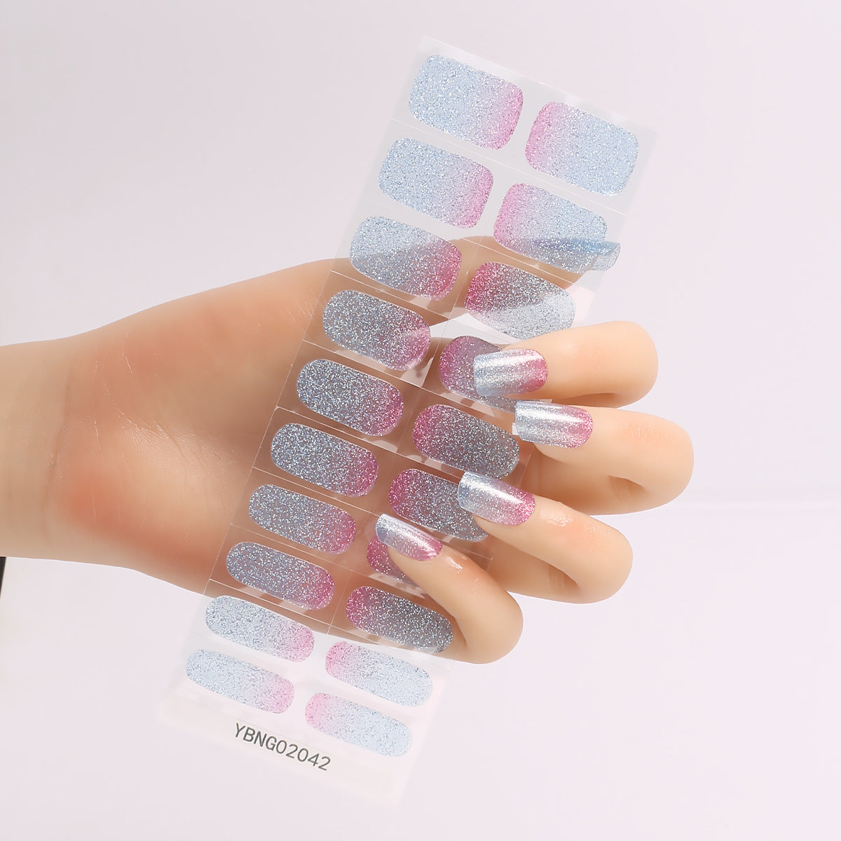 Semicured UV gel nail sticker kit