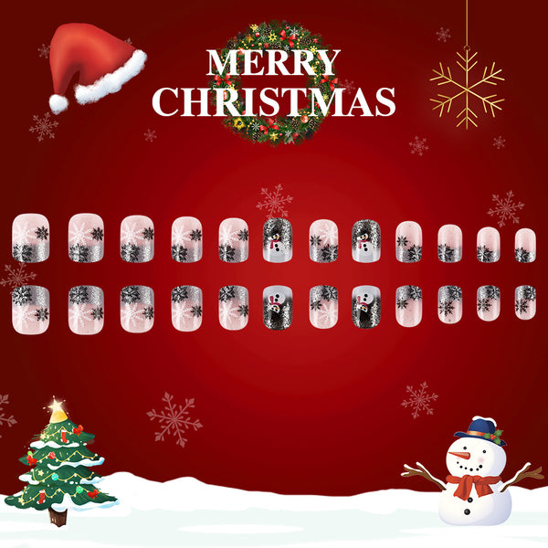 Cartoon Snowflake Silver Glitter